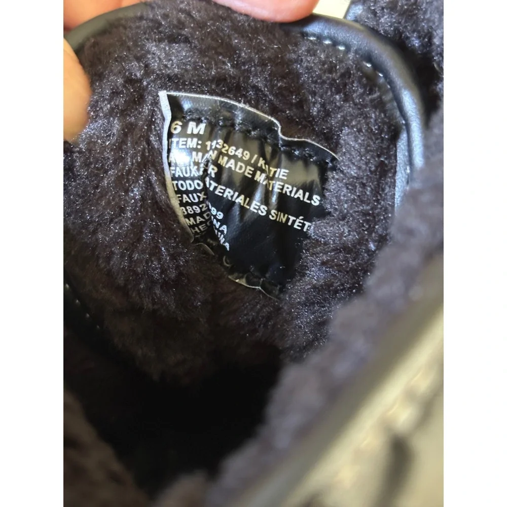 Weatherproof‎ Katie Black Quilted Winter Snow Boots Faux Fur Lined Size 6M